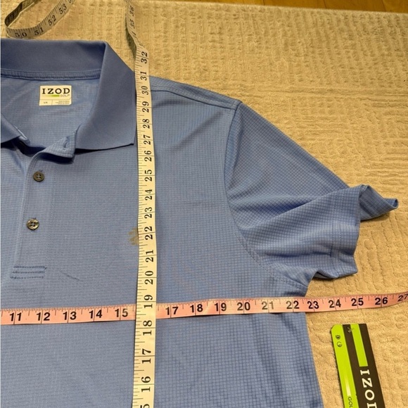 NWT IZOD Men's Performance Golf Grid Polo Riviera Blue Men’s Large - Picture 6 of 9